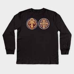 Medal of Saint Benedict Kids Long Sleeve T-Shirt